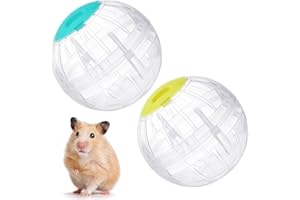 SUMIND 2 Pieces Hamster Exercise Ball, 5.7 Inch Guinea Pigs Running Ball Transparent Plastic Hamster Wheel for Dwarf Rabbits Small Pets to Reduce Boredom and Increase Activity