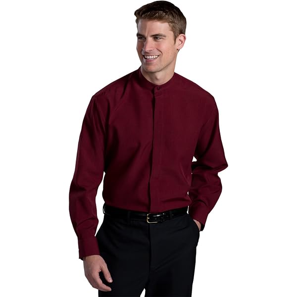 men's big and tall burgundy dress shirt Joe's USA Men's Tall Long Sleeve Button Up Dress Shirt Burgundy/ Light Stone / 3X-Large Tall