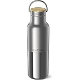 Klean Kanteen Rise Reflect Insulated Water Bottle - Reusable Water Bottle for Quick Hydration - Vacuum Insulation - Dishwasher-Safe - Bamboo Cap - Stainless Steel - 16 oz