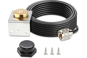 Anina 3/4 Inch Hole Mount NMO L Bracket, 16ft RG58 Pure Copper NMO to PL259 Coax Cable with Waterproof Cap for VHF/UHF/CB Ham Radio Dual Band Antenna