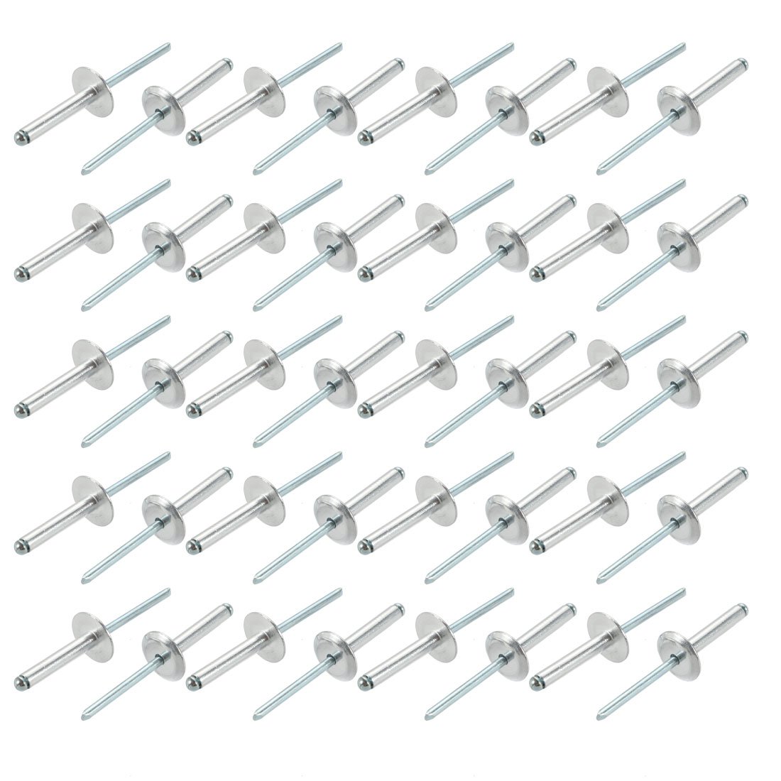 Sourcingmap 40 Pcs 5mm x 25mm Aluminum Open End Large Flange Blind Rivets