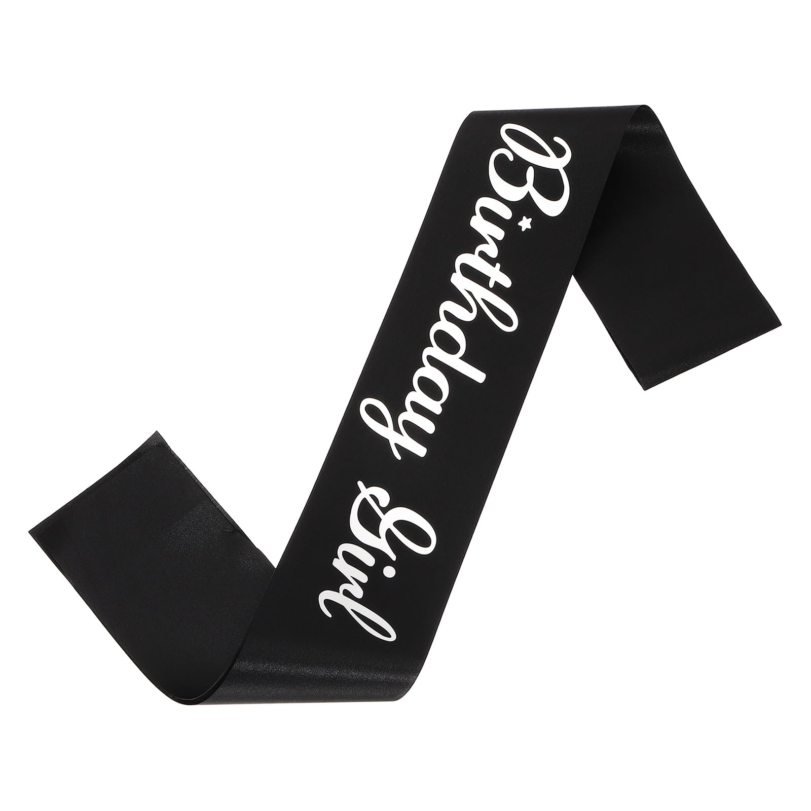 sourcing map Birthday Girls Sash with Pin Silver Sparkle Lettering Party Favors Supplies Decorations Accessories for Women Costume Gifts Sweet Birth Day, Black