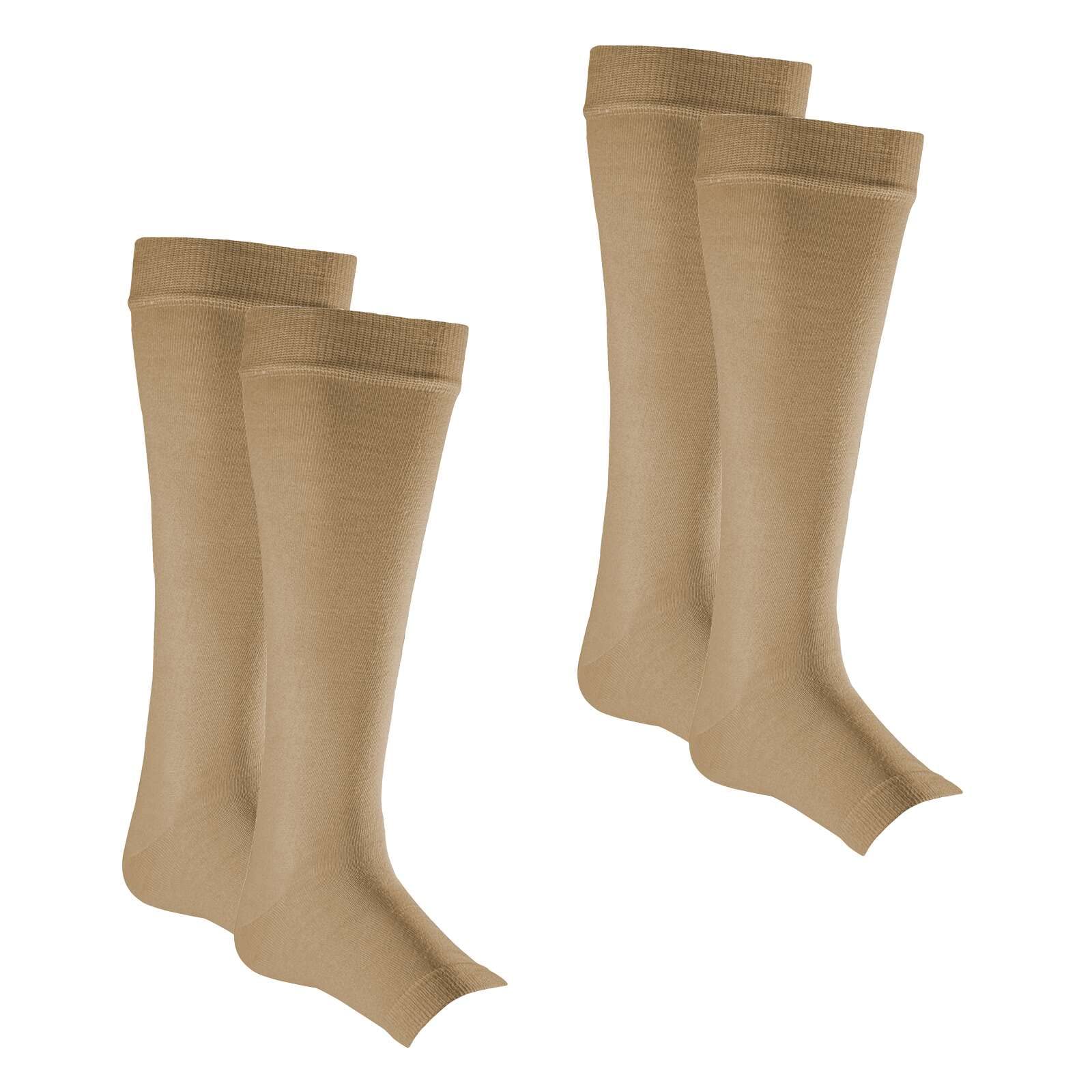 Kinship Comfort Brands Leg Protector Sleeves for Elderly Thin Skin, Sun Protection, Men and Women, Toeless Socks, 2 Pair