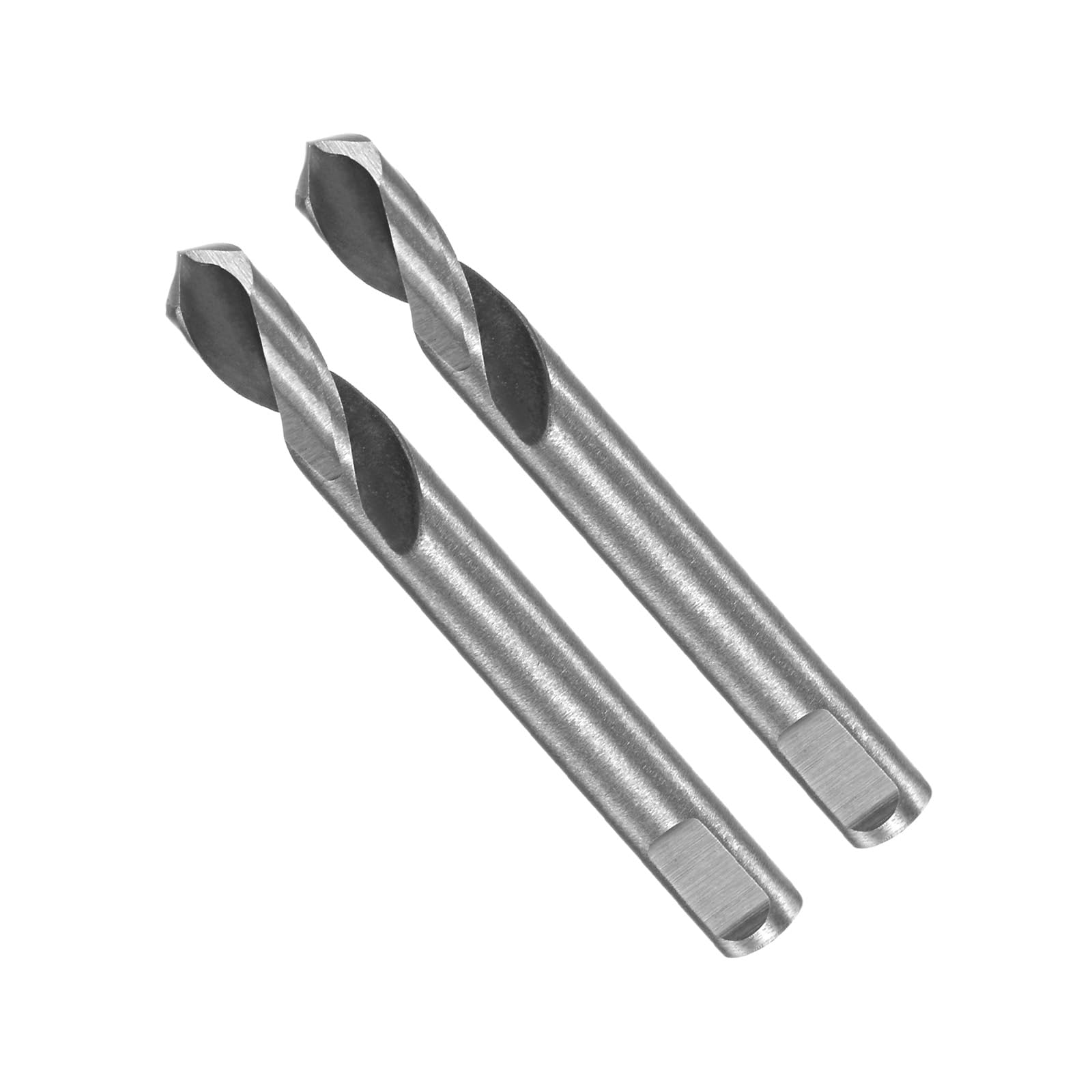 CoCud Twist Drill Bits, 6mm Cutting Diameter 0.24" Shank 2.2" Length, High-Speed Steel Flat Handle Jobber Bit Set (Applications: for Metal Wood Plastic), 2-Pieces