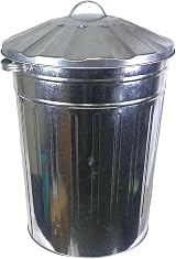 OptiProducts Metal Bin 90 Litre Galvanised Garden Rubbish Bin UK view 3