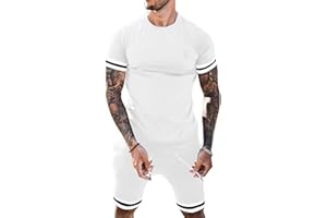 Babioboa Mens Short Sets 2 Piece Outfits Fashion Summer Tracksuit Casual Shirt Shorts Slim Fit Athletic Sports Sweatsuit