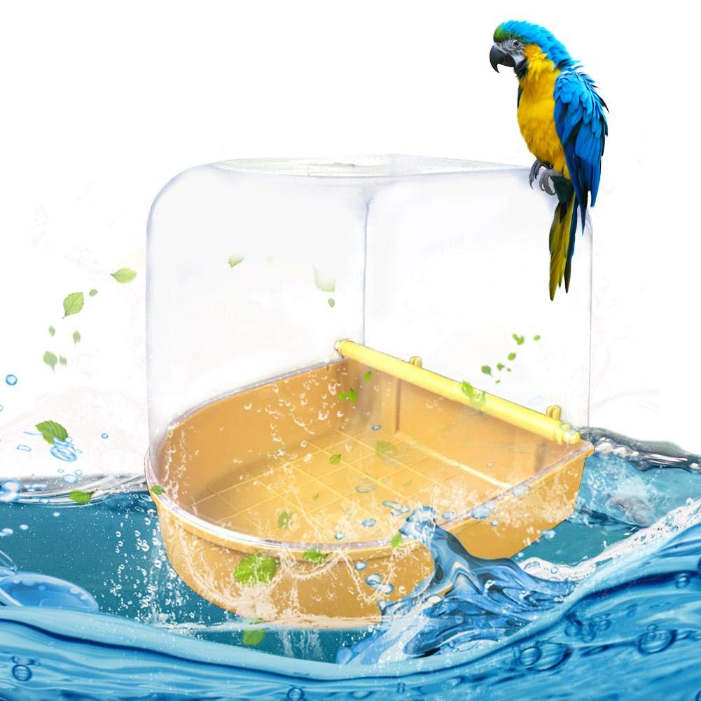 Juman634 Parrot Bath Mini Hanging House Tub Bird Cage Accessories