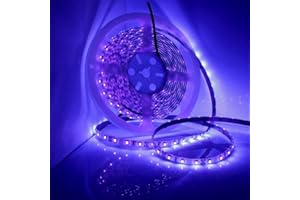 iNextStation Purple LED Strip LED Black Light Strip, 16.4ft/5m 12VDC SMD3528 300 LEDs Blacklight Fixtures for Fluorescent Dan