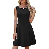 WEACZZY Womens Summer Sleeveless Dresses 2026 Boat Neck A-Line Casual Elegant Cocktail Dress with Pockets