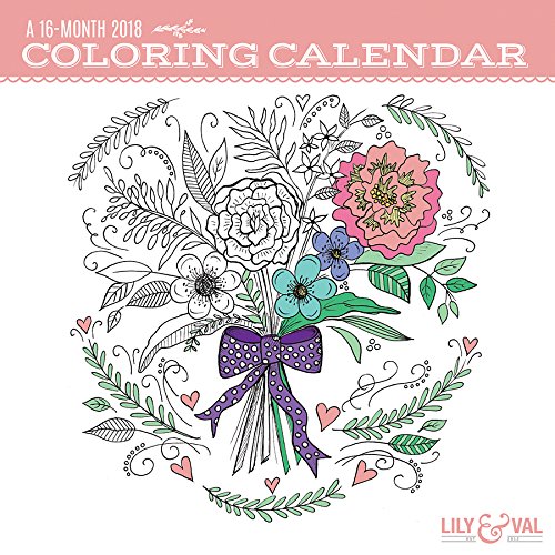 Coloring Calendar 2018 Wall Calendar (Lily & Val) by
