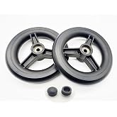 Rollator walker replacement 6 inch rear wheel,Rollator rear Wheel Assembly,6 inch solid wheel, 6" 3 rib Caster Wheel,rollator walker accessories,Universal parts,MDS86825SLRW,Set of 2,Black.