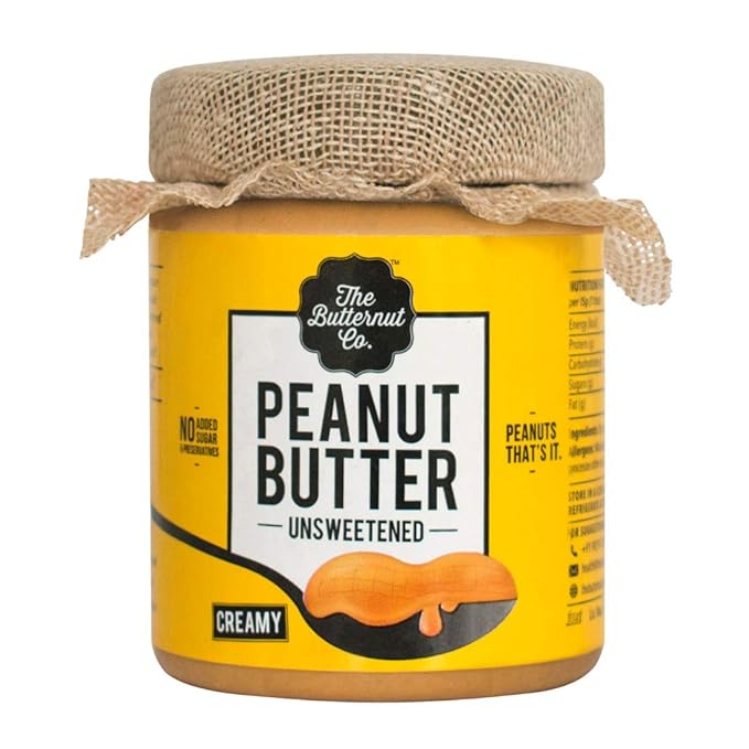 The Butternut Co. Unsweetened Peanut Butter Creamy, 200 g Amazon.in
