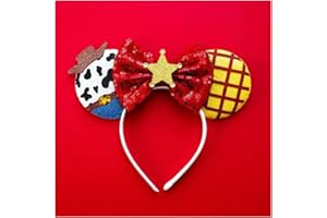 Atvscay Mouse Ears Headband Classic Sequin Ears Headband Girls Costume Hair Accessories For Women