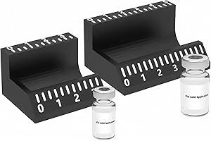 2Pcs Vial Label Applicator Tool Set, Precision Labeling Machine for Small Jars Essential Oil Containers, Easy Sticker Alignme