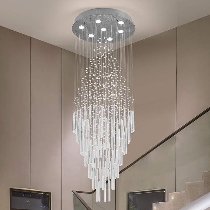 Raindrop Crystal Chandelier Modern Contemporary Chandelier Rain Drop Helix Fixture Lighting with