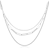 THEEVE Layered Necklaces for women | 14K Gold & Silver Plated Dainty Necklace for Women with Bracelet | Small Love Waterproof Chain Necklaces for Women