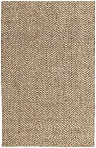 Kosas Home Herringbone Hand-Woven Jute Area Rug, Natural/Bleach