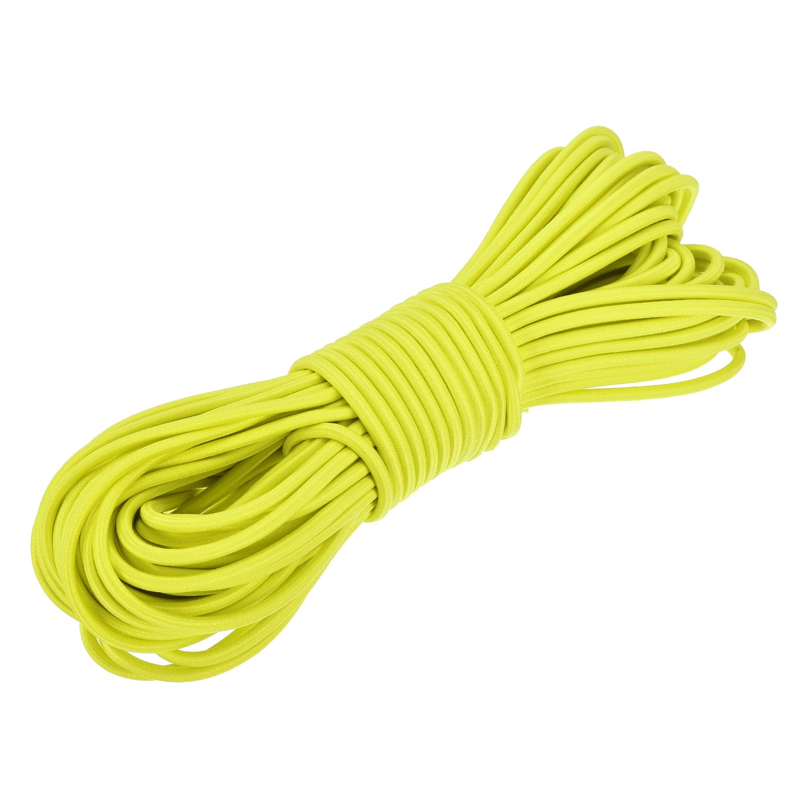 DMiotech 3mm Shock Cord, 17 M Fluorescent Yellow Bungee Cord Tent Pole Shock Cord Round Elastic Kayak Rope Stretch String Marine Grade Heavy Polyester for DIY Projects Tie Downs