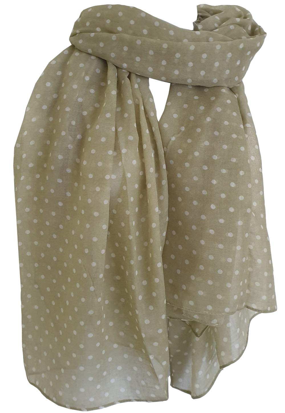 GlamLondon Green Spotty Scarf Womens Fashion Polka Dots Spots Shawl Wrap