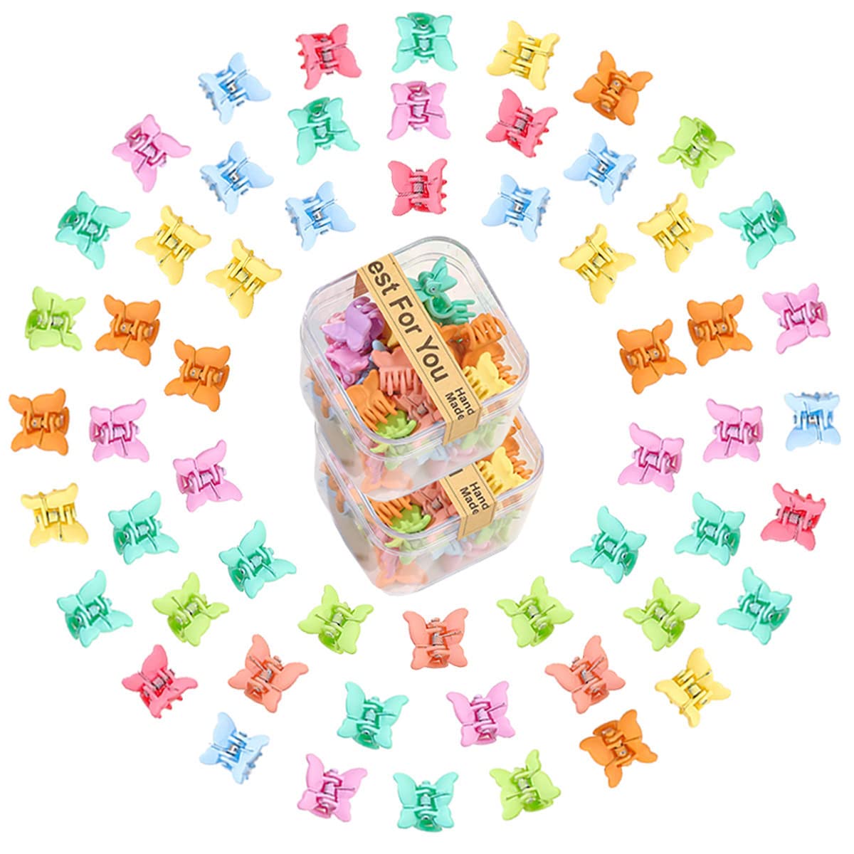 100 Pcs Small Hair Claw Clips for Colorful Flower Mini Acrylic Hair Clips Clamps Accessories for Women Girls Teens Kids Barrettes Decor