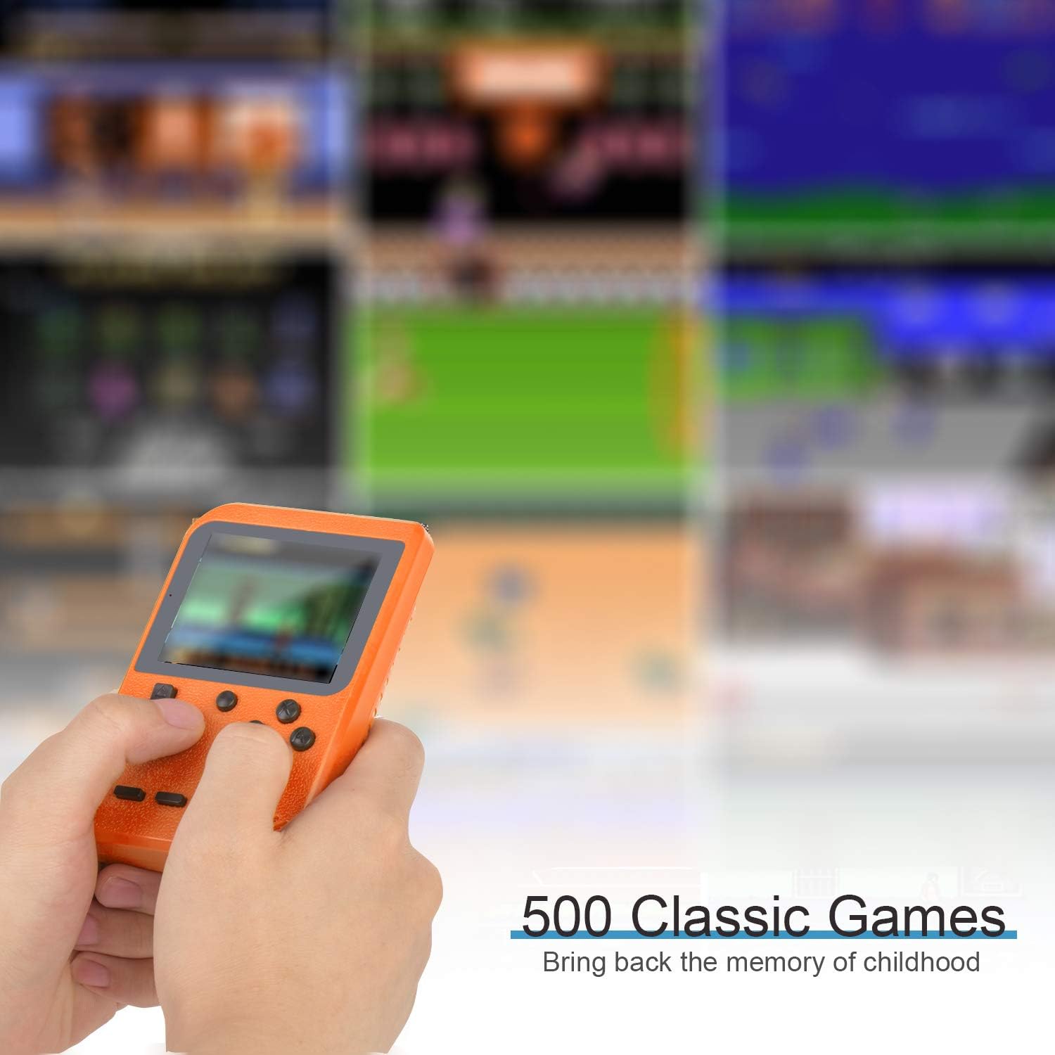 Handheld Game Console, Retro Mini Game Player with 500 Classic FC Games, 3.0 Inch Screen 800mAh Rechargeable Battery Portable Game Console Support TV Connection & Two Players for Kids Adults: Toys & Games
