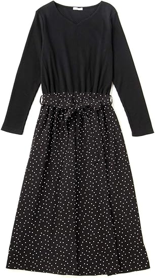 Amazon Co Jp ハニーズ グラシア Honeys Glacier ドッキングワンピース クロ水玉 ｌ 服 ファッション小物