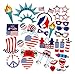 Patriotic Photo Booth Prop Kit for Memorial Day and 4th of July (33 Pieces)
