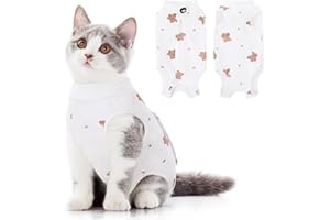 SUNFURA Cat Recovery Suit, Kitten Surgical Full Bodysuit for Abdominal Wound Protector Anti Licking After Surgery, Profession
