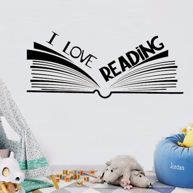 Me encanta leer calcomanías de vinilo para pared biblioteca escolar