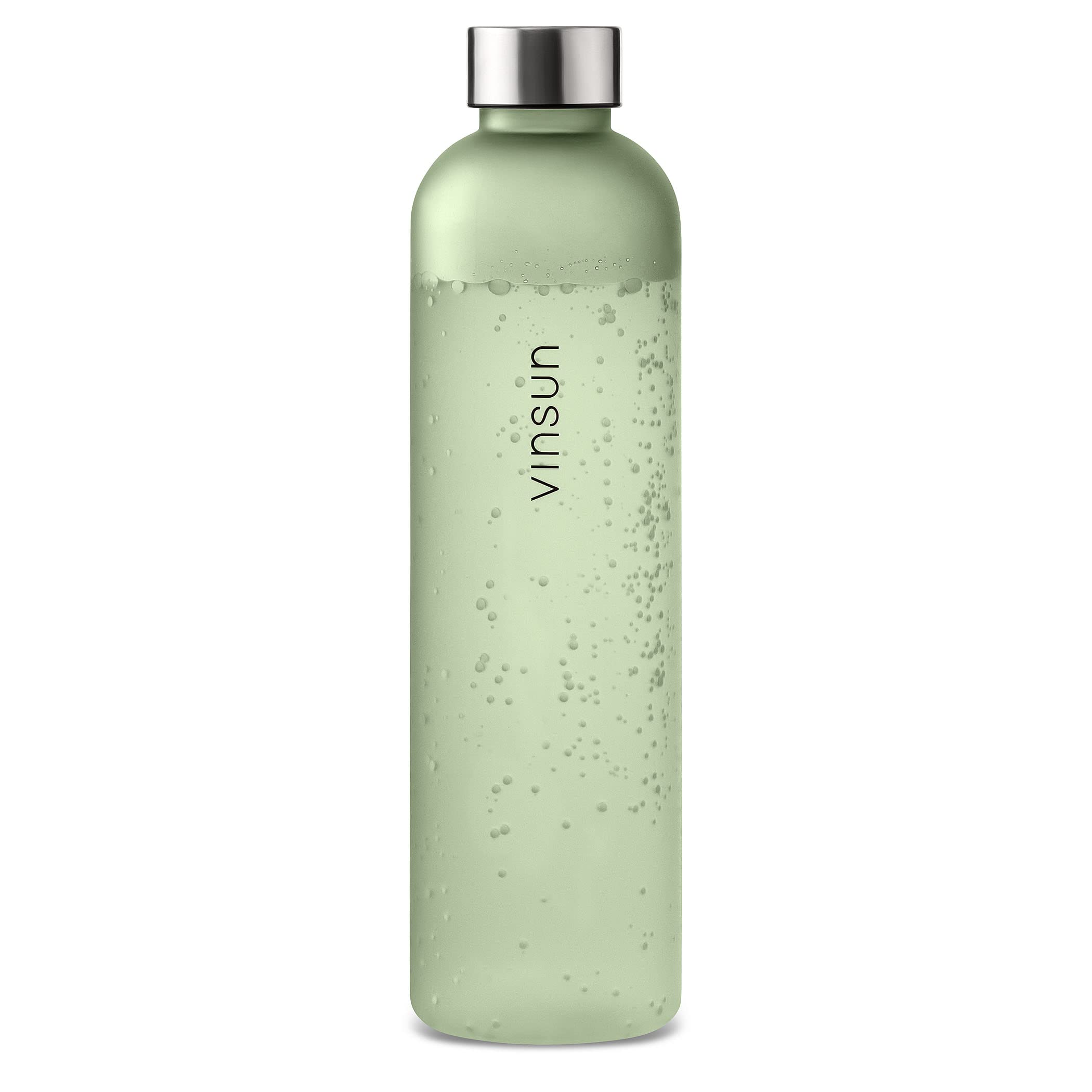 VINSUN Water Bottle 1L Green, Leak-proof Water Flask - BPA free, Tritan, Sustainable - Sports Drinks Bottle for Gym, Travel, School, Cycling, Running, Work