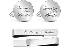 Kooer Personalized Men's Wedding Cufflinks, Custom Father Of The Bride Cuff Links Jewelry Gift For Men Him Groom Groomsman