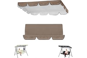 Outdoor Patio Swing Canopy Replacement Cover | 3 Seater Universal Porch Swing Canopy Replacement | Waterproof Canopy Top Cove