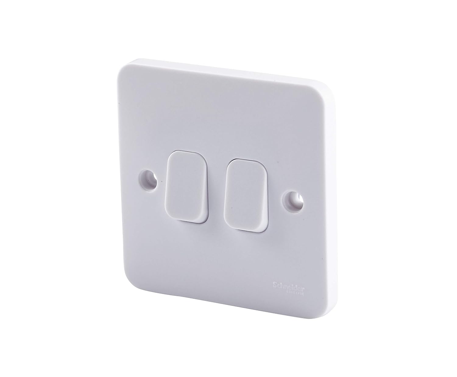 Schneider Electric Lisse White Moulded - Double 2 Way Light Switch, 10AX, GGBL1022S, White, 2 Gangs - Image 3