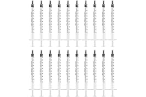 1ml 20 Pack Syringe Sterile Plastic Individual Wrap, Plastic Syringes without Needle for Science Labs, Colostrum Collector, G