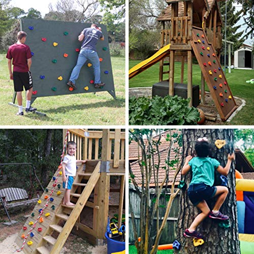 Yaesport 32 Large Kids Rock Climbing Holds - with Mounting Hardware for up to 1" Installation