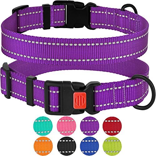 CollarDirect Reflective Dog Collar, Safety Nylon Collars for Dogs with