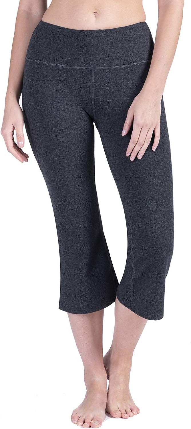 SYKROO Women's High Waisted Yoga Capris Leggings Athletic Running Workout Tummy Control Stretch Pants with Pocket: Clothing