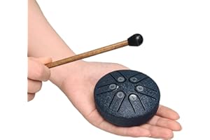 TIANCHUNYUE Steel Drums 3 inch 6 Tone Pocket Drums Mini Steel Tongue Drum Yoga Meditation Handpan Drum Musical Instrument for Beginners