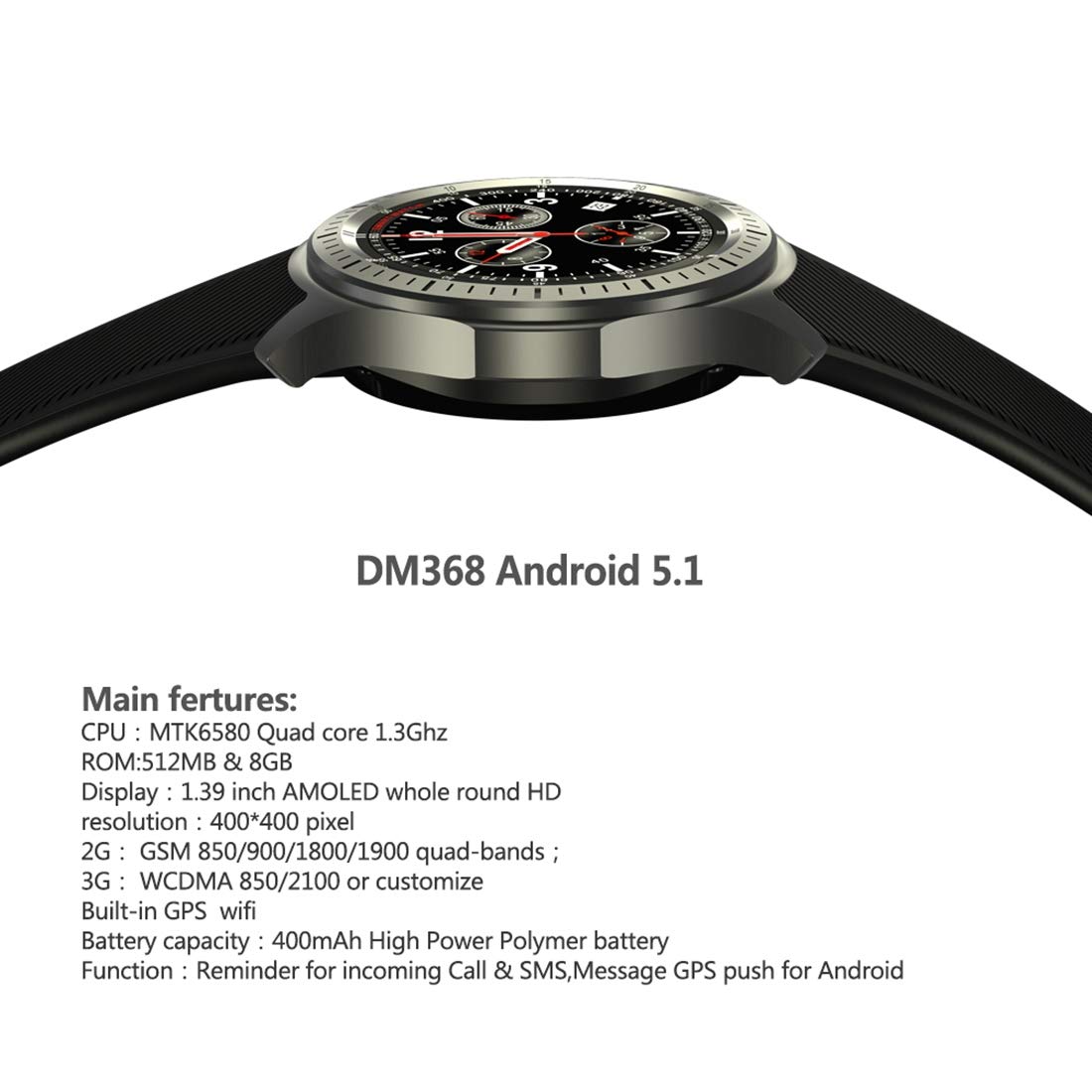 Ver Teléfono con reloj inteligente CELINEZL DOMINO DM368, 512MB + ...