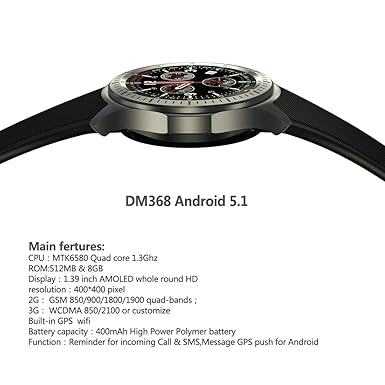 Ver Teléfono con reloj inteligente CELINEZL DOMINO DM368, 512MB + ...