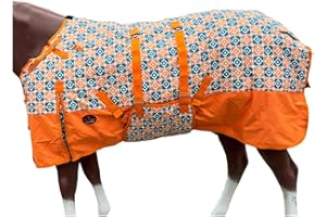 HILASON Orange 72 in 1200D Winter Waterproof Poly Horse Turnout Blanket Belly Wrap