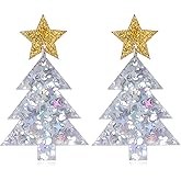 Christmas Tree Earrings for Wome Christmas Tree Cake Earrings Acrylic Christmas Holiday Earrings Colourful Christmas Tree Drop Dangle Earrings Party Jewelry Festival Decoration