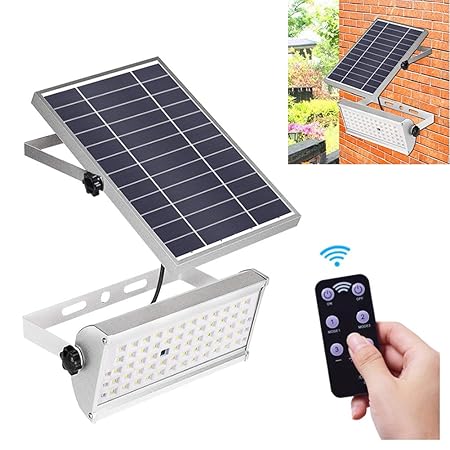 DZWJ Luz Solar de inundación, Luces solares Exterior 65 LED ...