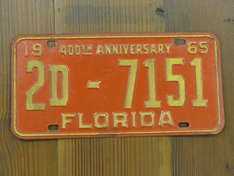Amazon ヴィンテージ品 Usedライセンスプレート アメリカナンバープレート フロリダ州 400th Anniversary インテリア オンライン通販