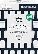 Tommee Tippee Twist and Click Nappy Bin White with Refill Cassette view 2