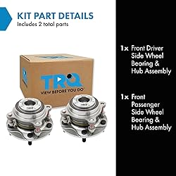 TRQ 2 Piece Front Wheel Bearing & Hub Assembly Set
