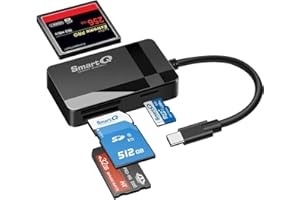 4-in-1 SD Card Reader, USB C 3.0 SD/Micro SD/MS/CF Memory Card Reader, Adapter for Camera, Compatible with MacBook Pro, MacBo