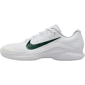 Nike Zoom Vapor 12 PRM Men's Hard Court Tennis Shoes (White/University Gold/University Red/Gogi Green)