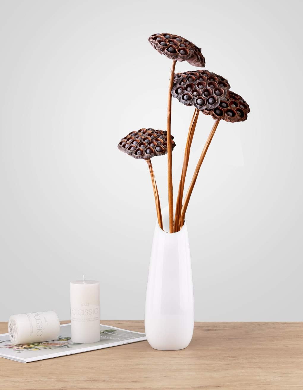 Luxspire White Resin Vase, Elegant Decorative Home Décor