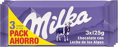 Tableta de Chocolate con Leche, Pack Familiar 3 Tabletas, 125g